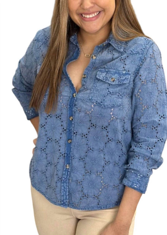 Ivy Jane - Eyelet Washed Denim Shirt