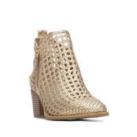 Xti Women's Microfiber Casual Ankle Boots in gold - women's shoe
