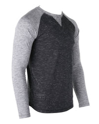 Zimego - Men's Baseball Retro Contrast Long Sleeve Raglan T-shirt
