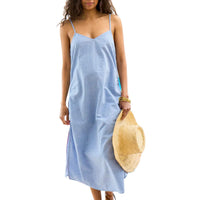 KERRI ROSENTHAL Women's Sabine Linen Dress in blue - women's dress