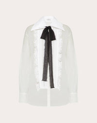 Valentino - Embroidered Organza Shirt