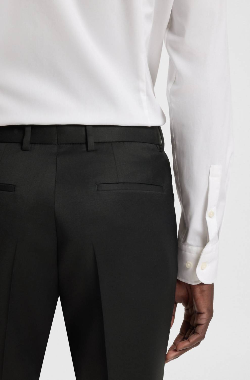 Hugo Boss Regular-fit Virgin-wool Serge Trousers in black - men's pants - view 4