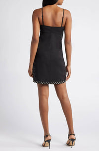 Moon River - Sleeveless Beaded Trim Mini Knit Dress