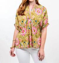 Ivy Jane - Ikat V-neck Popover Top