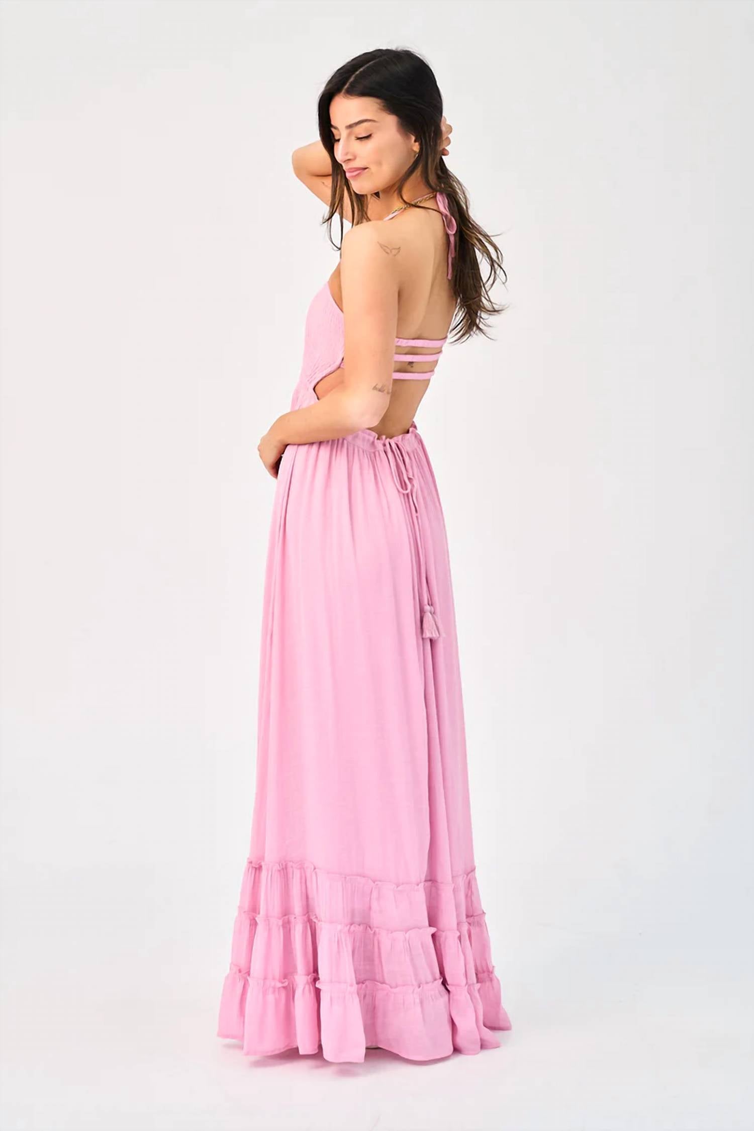 Hyfve - Smocked Halter Tiered Maxi Dress