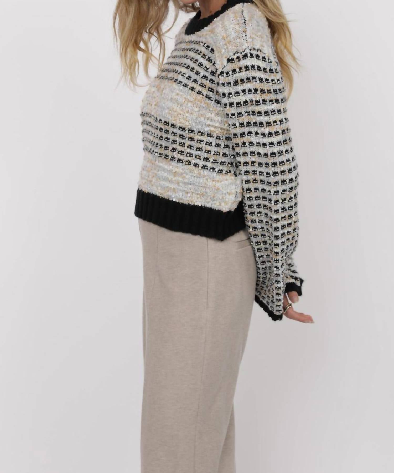 Sage The Label - Ellington Mixed Yarn Bell Sleeve Sweater