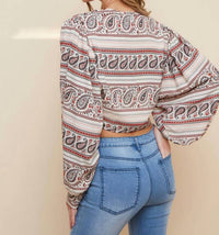 Saints & Hearts - Paisley Kimono Crop Top