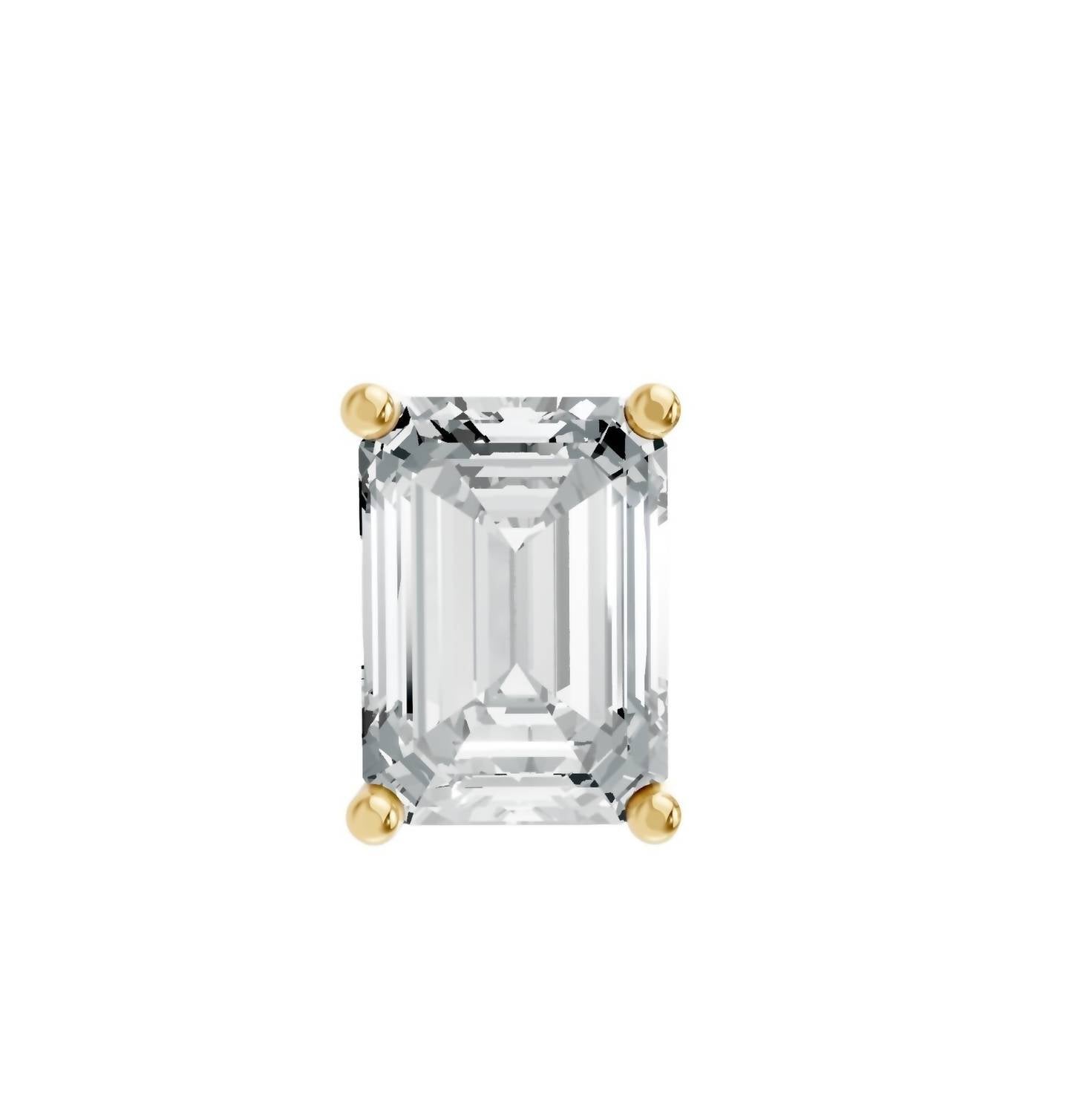 Aamiaa - Women's Emerald Shape 4 Prong Push Back Studs