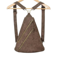 Joy Susan Women's Peyton Convertible Backpack in pecan - women's bag - detail view