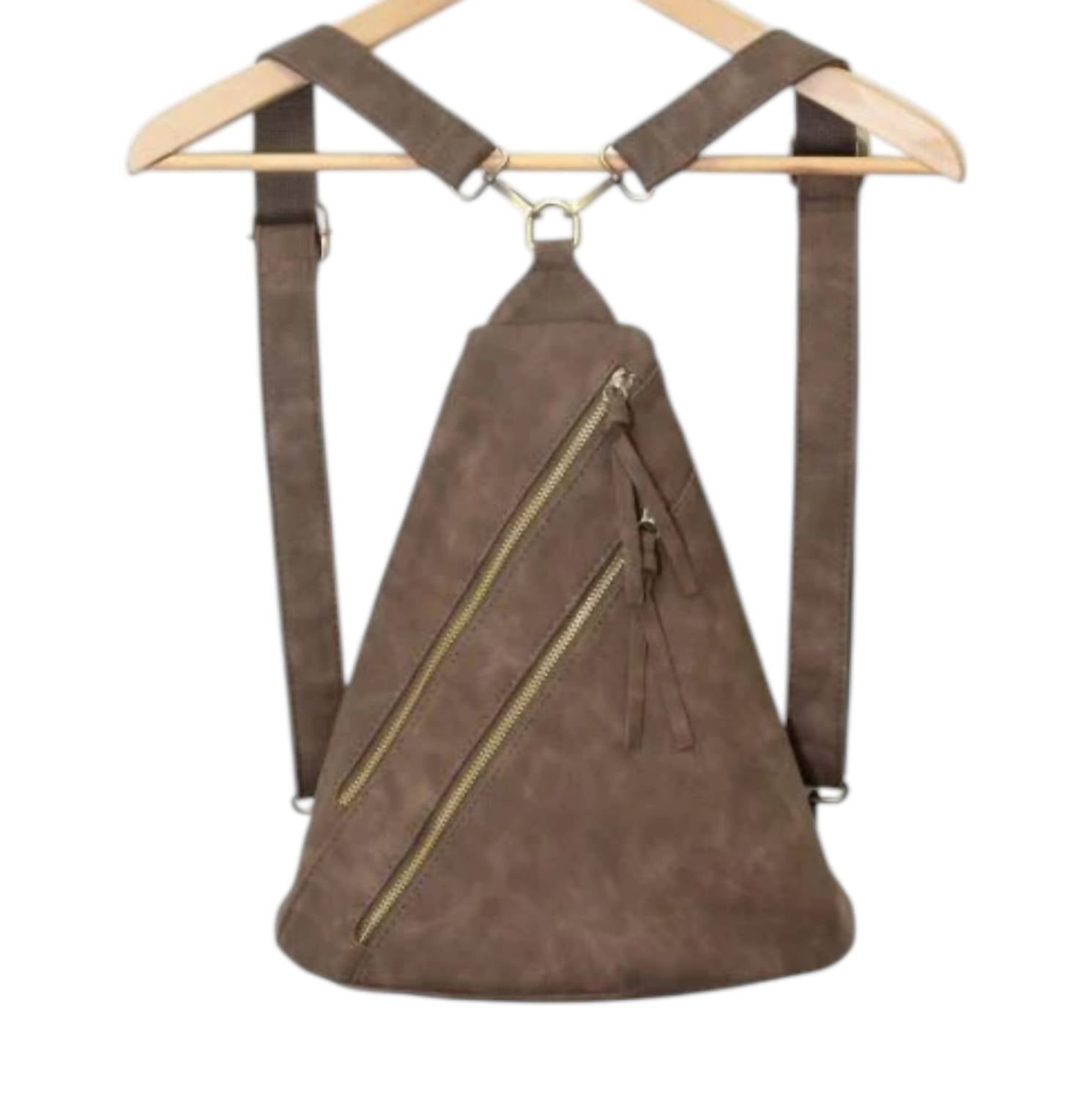 Joy Susan Women's Peyton Convertible Backpack in pecan - women's bag - detail view