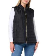 Multiples quilted vest in black - women's jacket