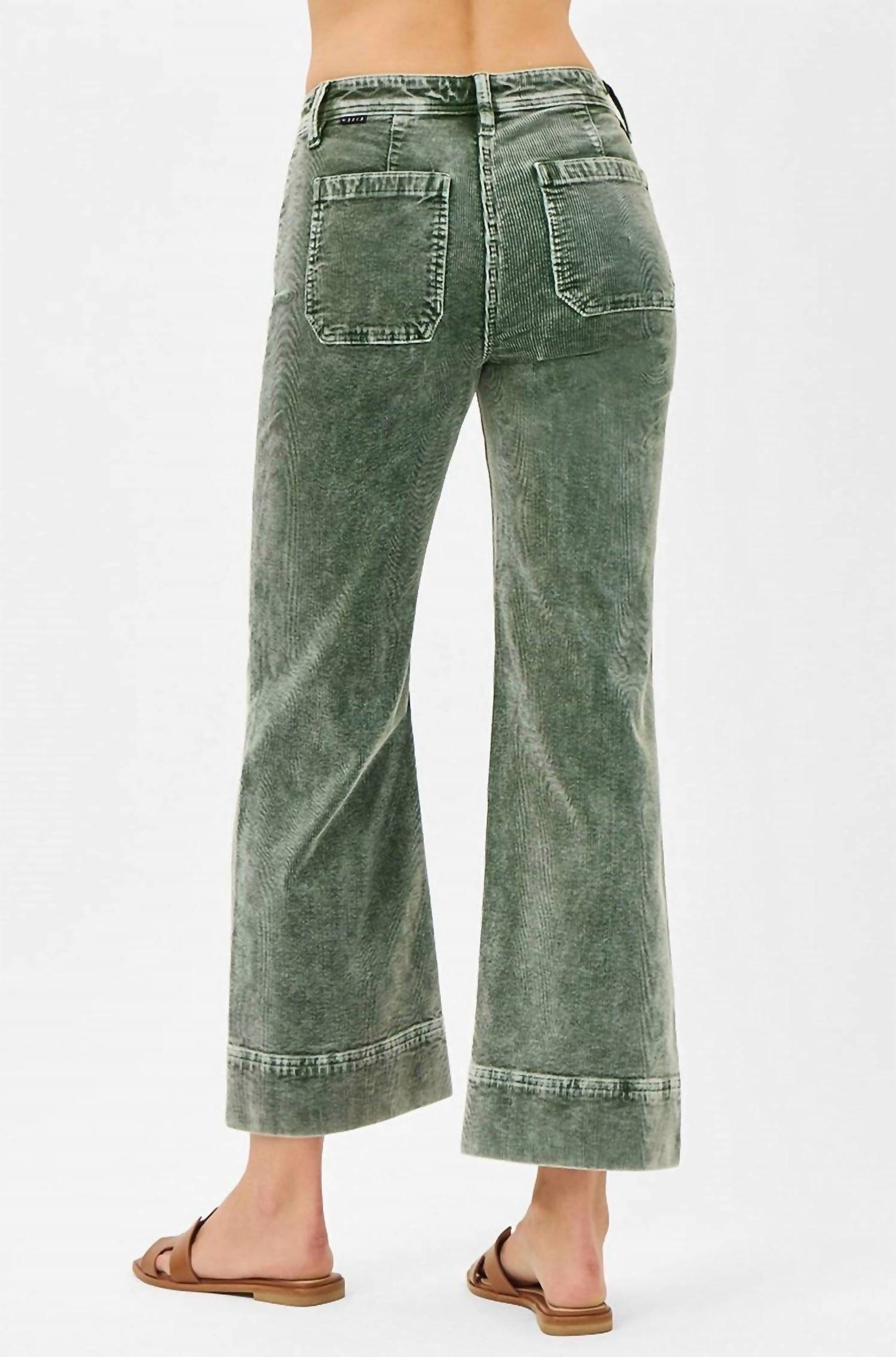 Risen - High Rise Crop Corduroy Pants