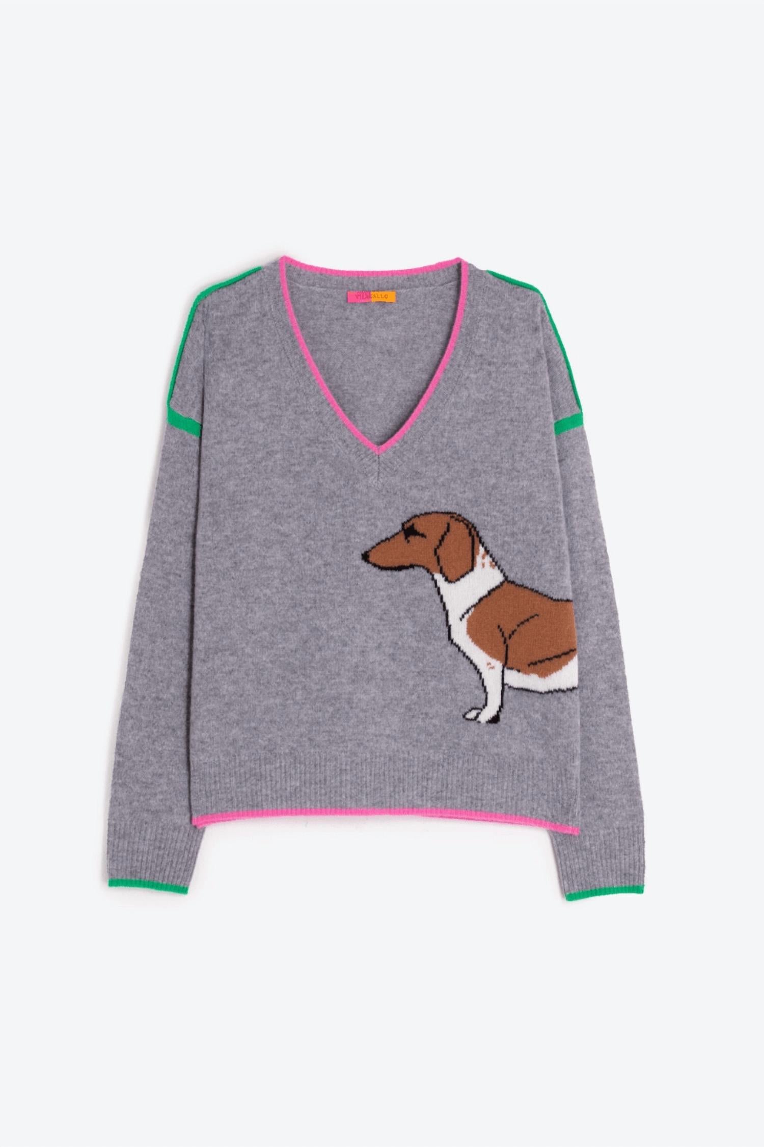 Vilagallo - Dachshund Wool Knit Sweater