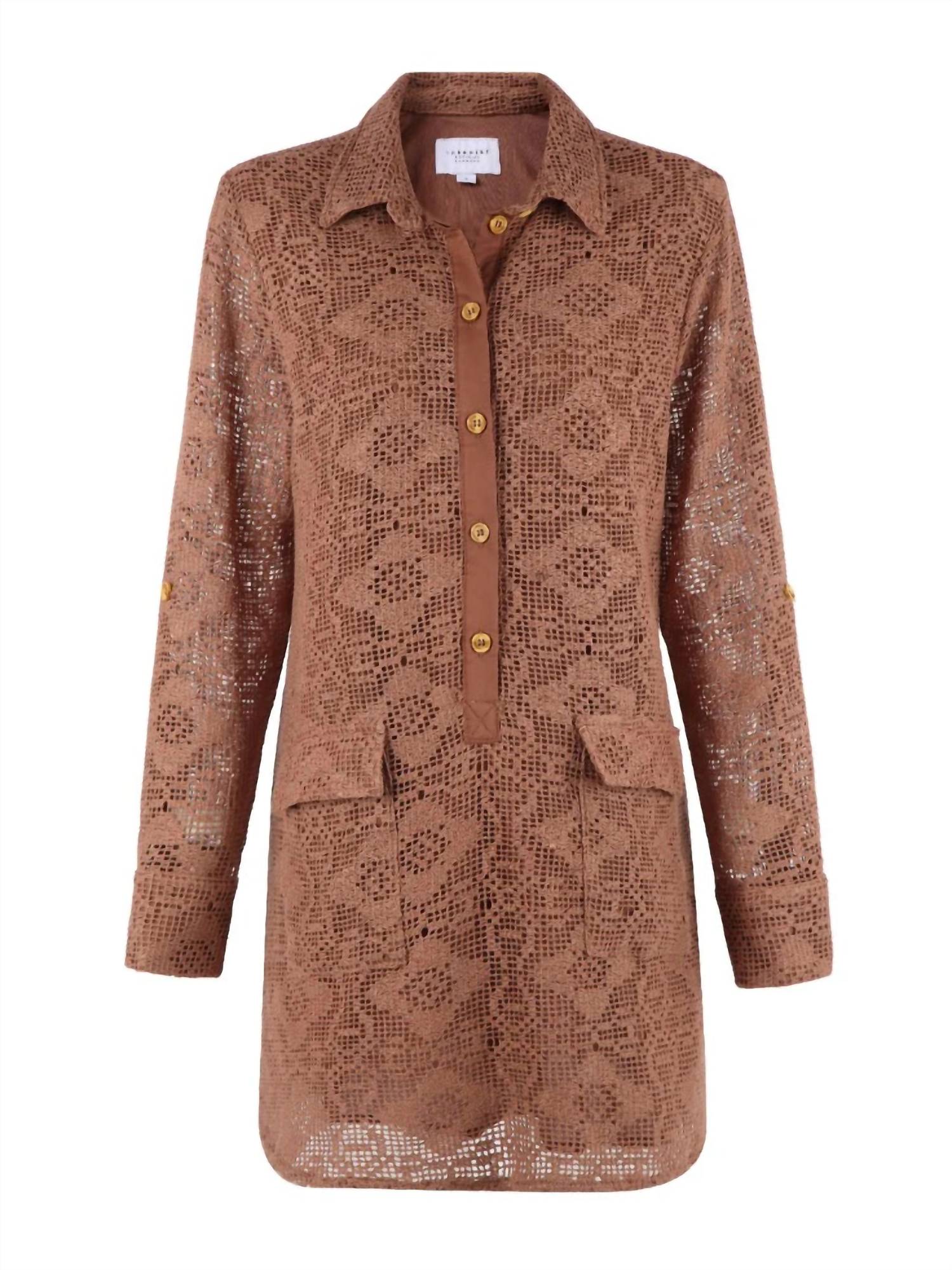 THE SHIRT Women's The Raya Dress in mocha mousse - women's dress - view 5