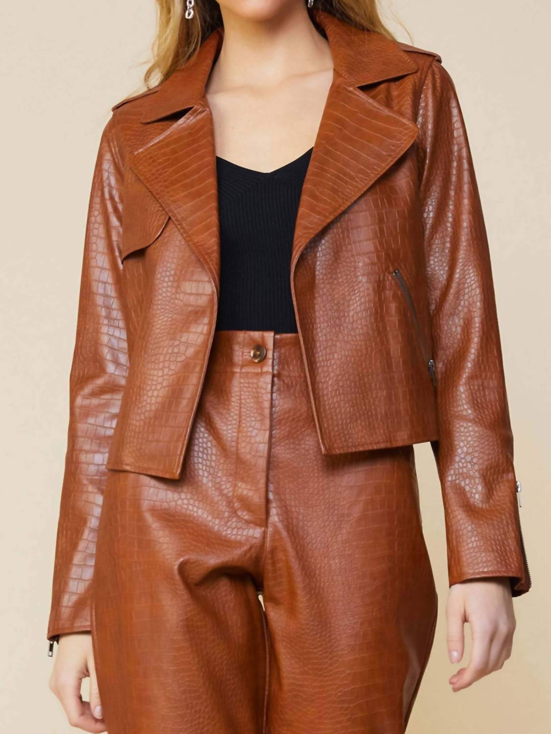 Skies Are Blue - Vegan Leather Biker Jacket