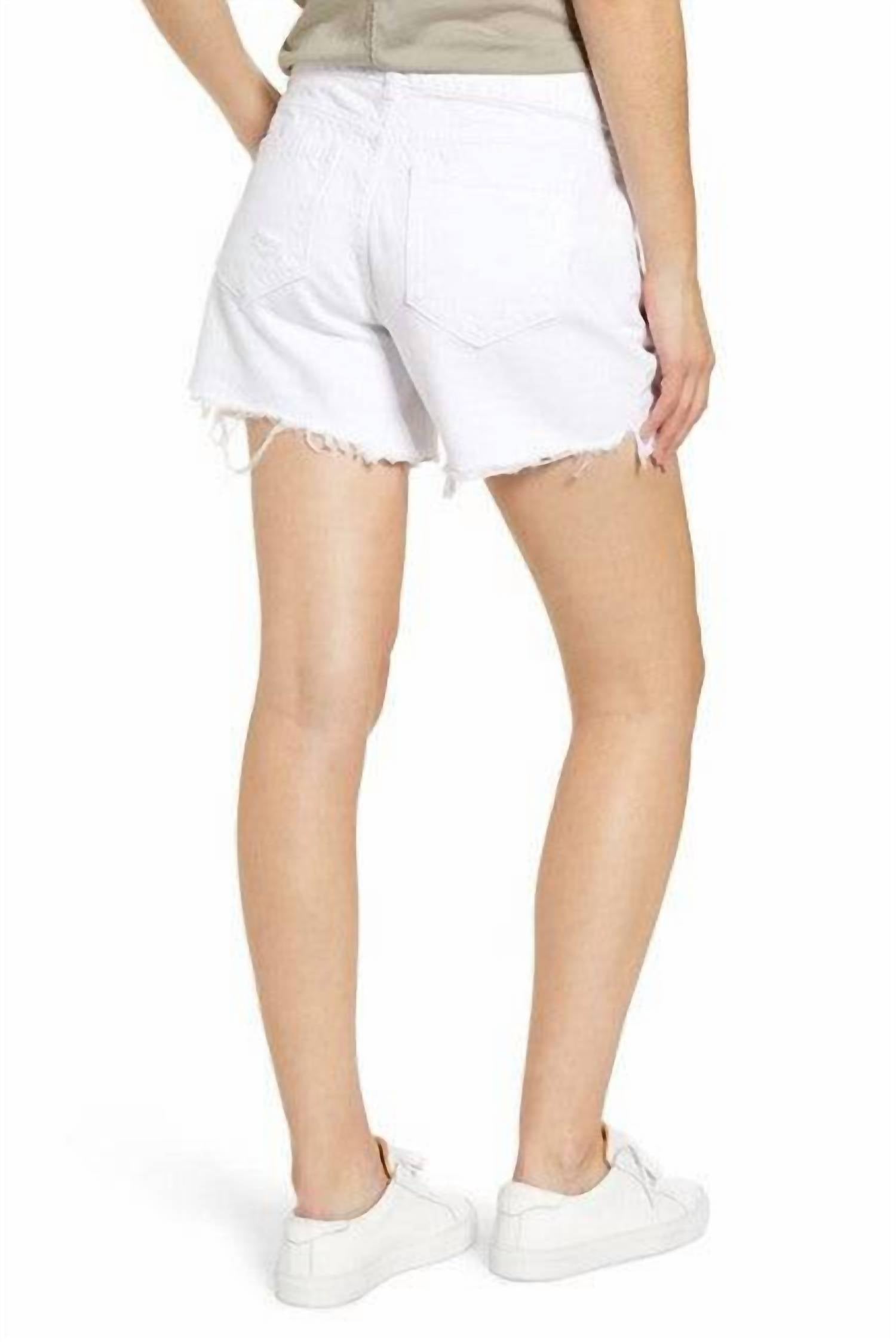 DL1961 - Women's Karlie Ripped Boyfriend Shorts - 4.5" in howard - women's shorts - detail view