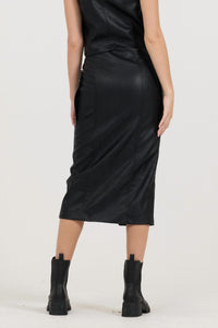 Vintage Havana - Leather Vest And Skirt Set