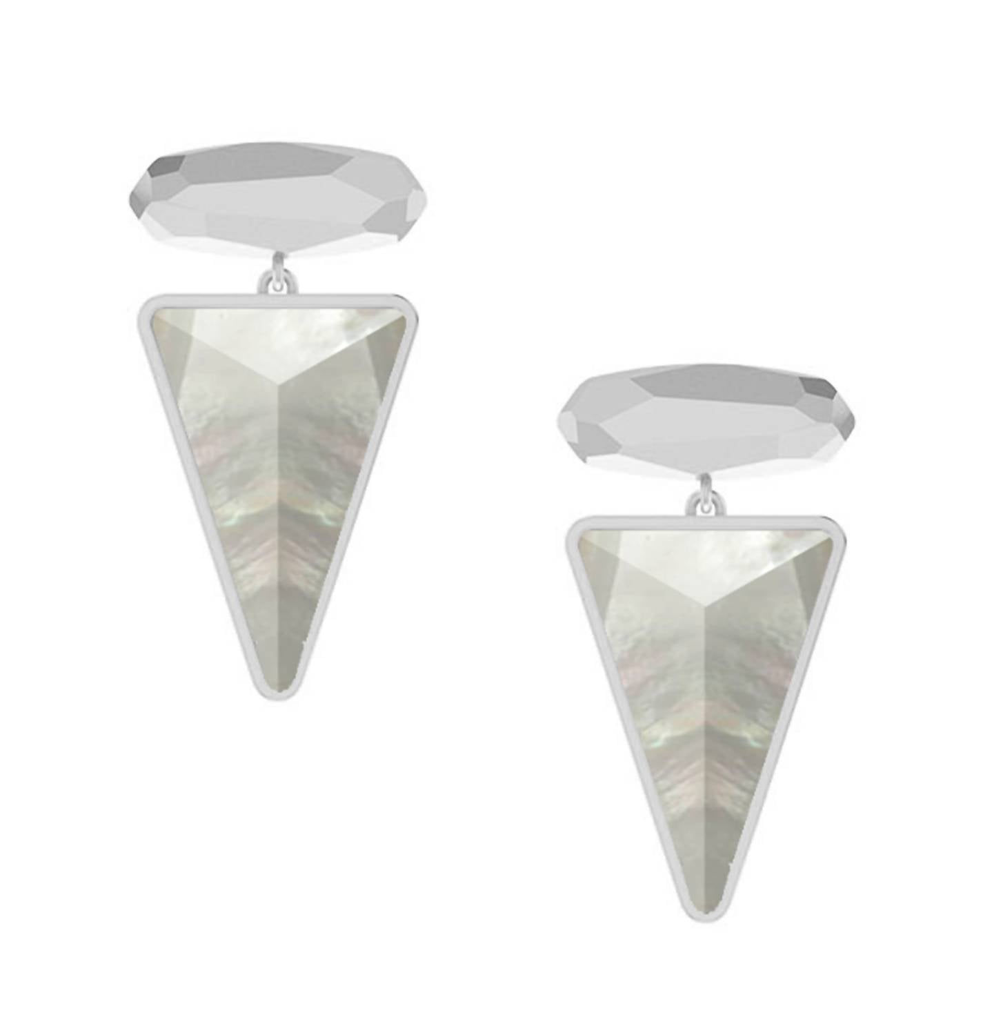 Kendra Scott Women's Vivian Drop Rhodium Earrings in gray illusion - women's jewelry
