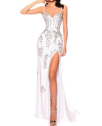 AMARRA Starlight Embellished Corset Gown in ivory - women's dress