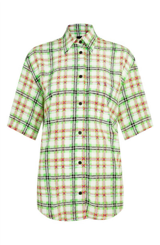 Topshop - Silk Check Print Bowling Blouse