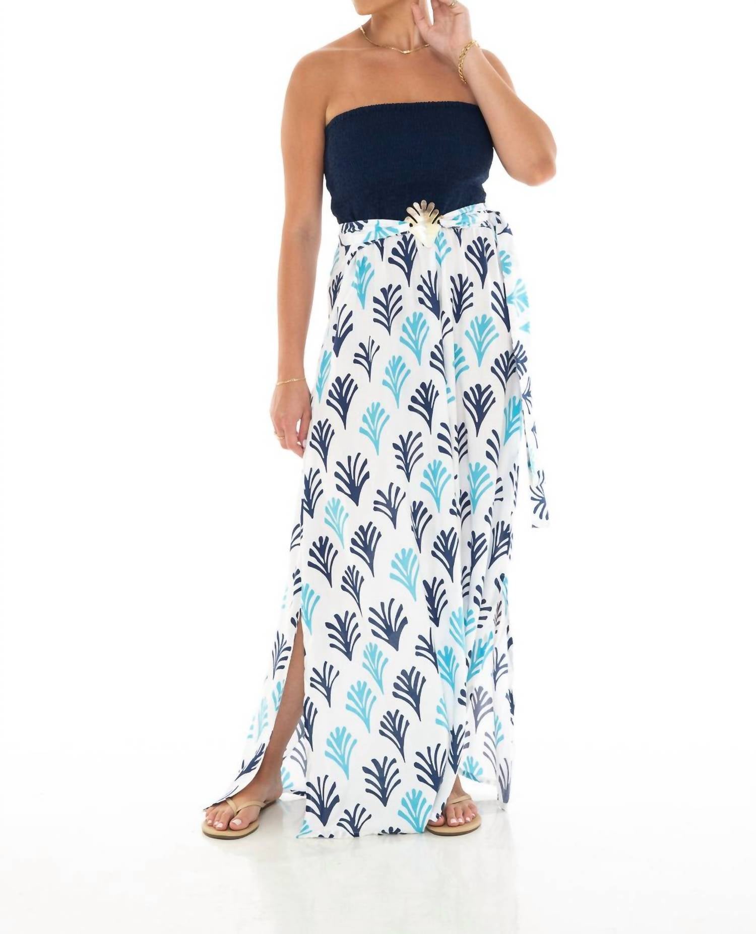 Romi The Brand Seaweed Maxi Dress in blue - women's dress