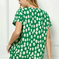 See And Be Seen - Flower Jacquard Short Sleeve Top