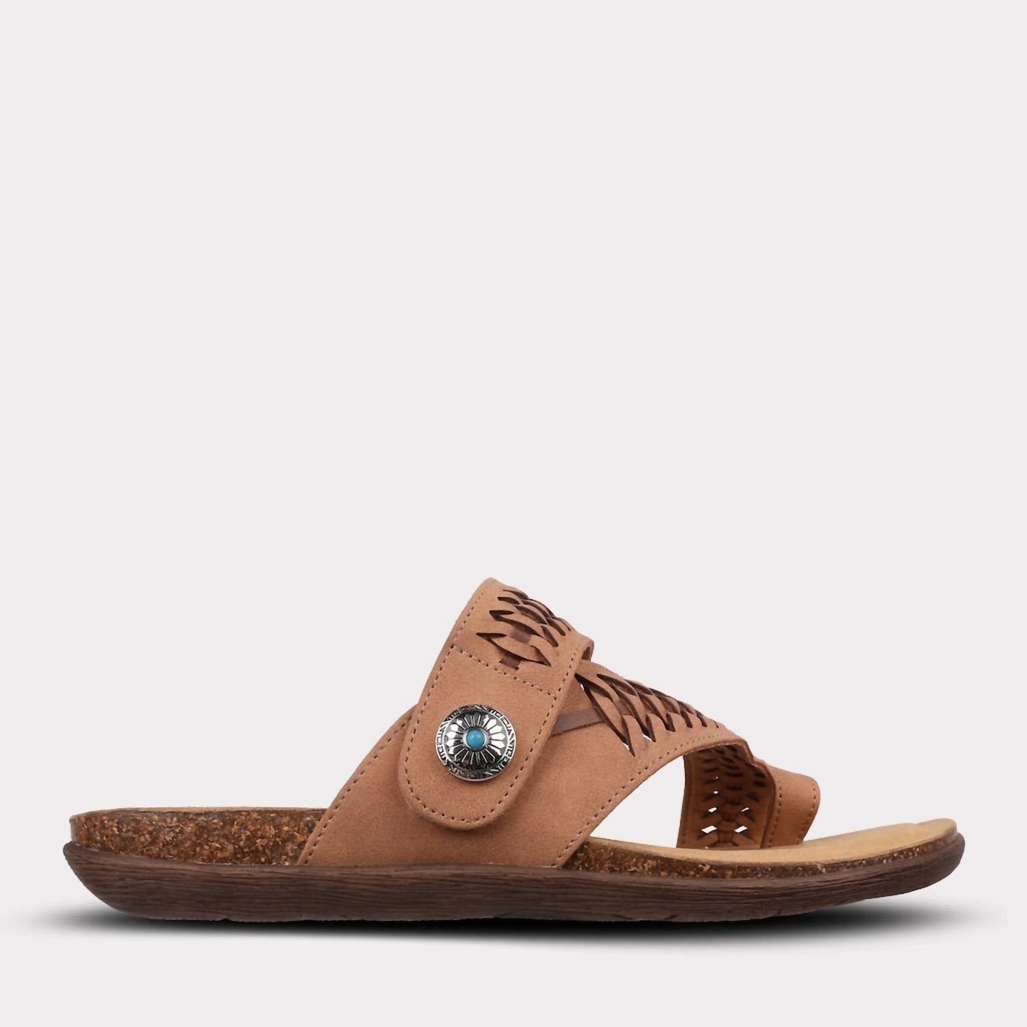 Mykos Women's Scarlett Toe Ring Sandal in brown - women's sandal