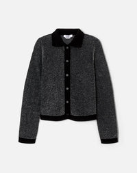 Re/Done - Lurex Polo Cardigan