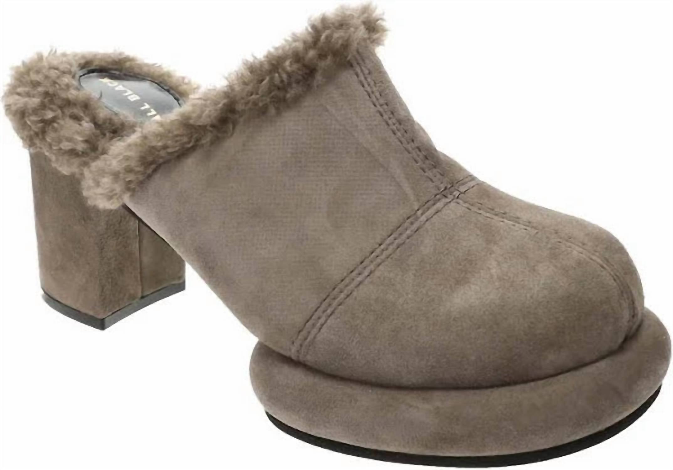 ALL BLACK Women's Mod Winter Mules in taupe - women's shoe