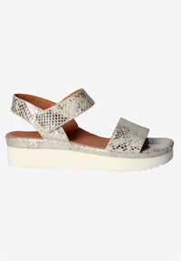 L'amour Des Pieds Women's Snake Abrilla Sandals in silver gold - women's sandal