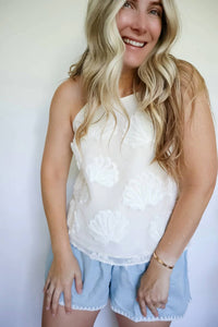 Able - Blaire Seashell Appliqué Halter Top