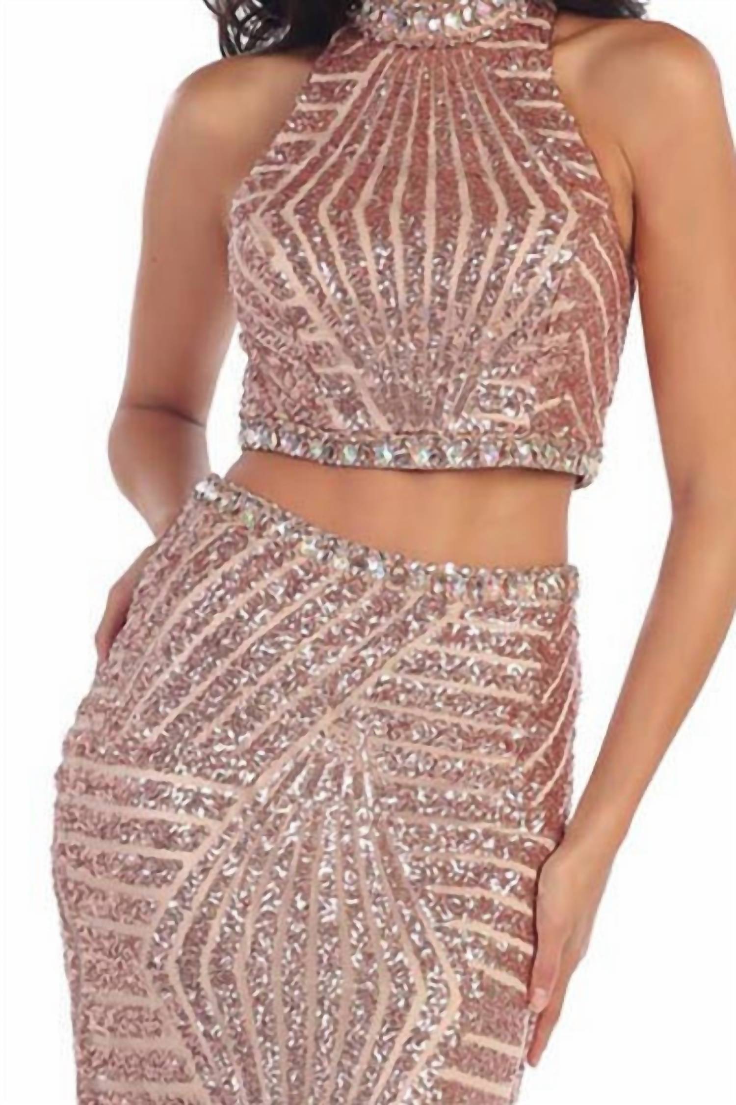 Sherri Hill Women's Formal Dress in taupe - women's dress - alternate view