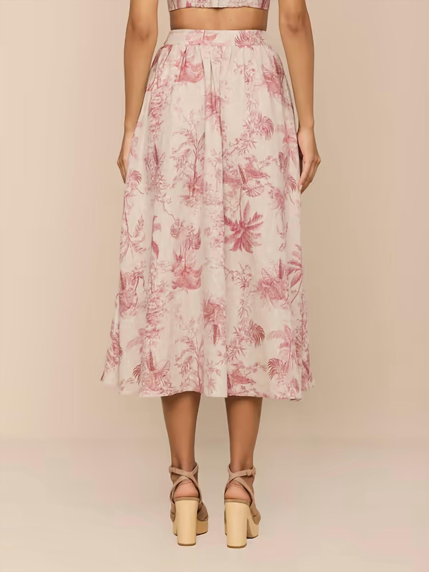 L'Agence - Seina Linen Midi Skirt