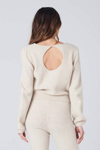 saltwater LUXE Gaines Sweater in cream - women's sweater - alternate view