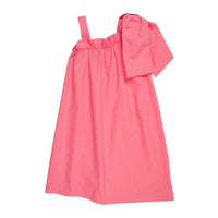 The Beaufort Bonnet Company Maebelle Bow Dress in parrot cay coral - kids' dress - detail view