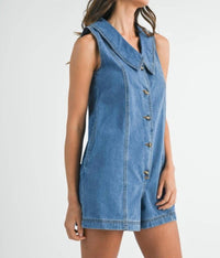 Mable - On A Whim Denim Romper