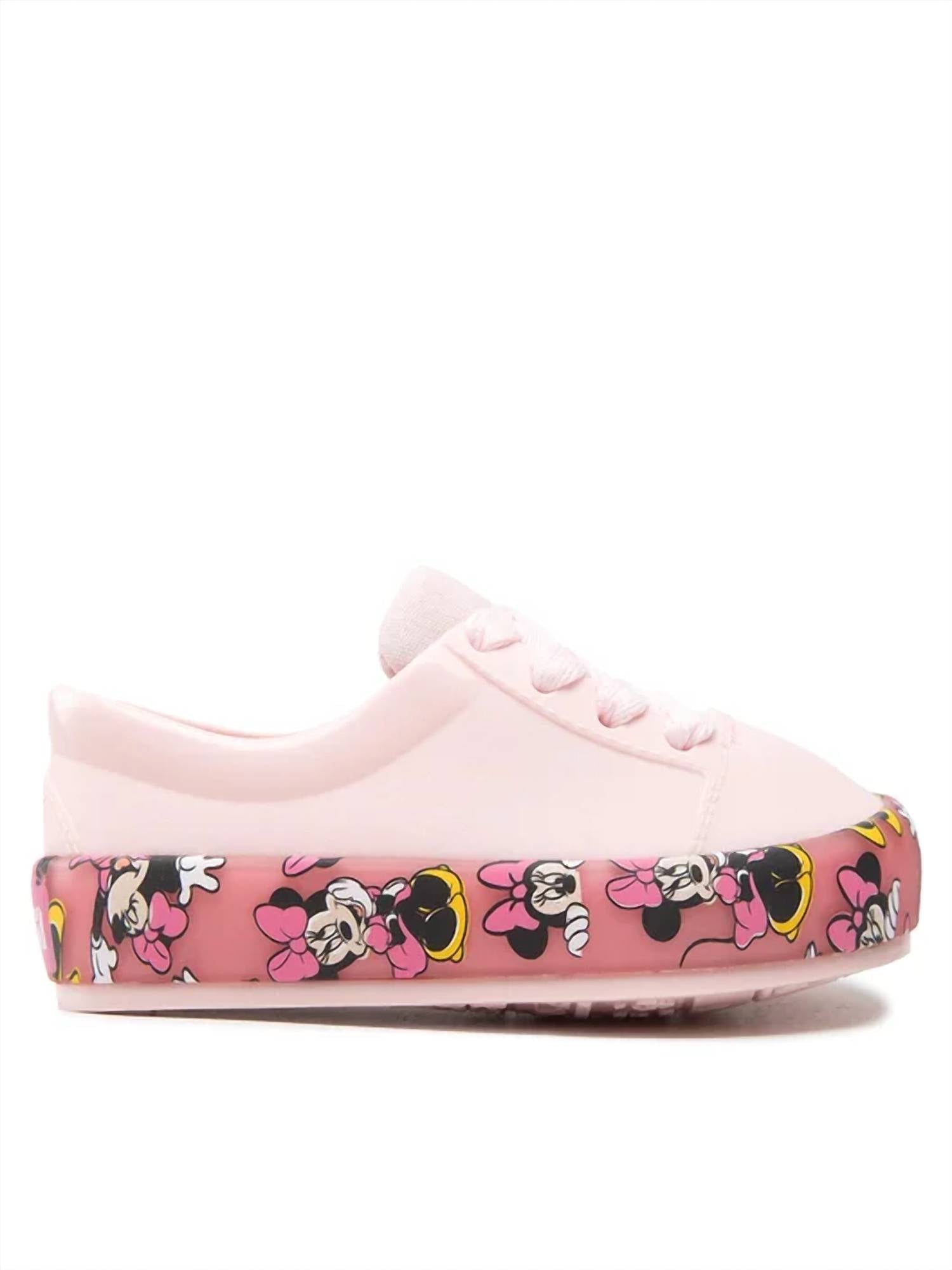Mini Melissa Girls Street Mickey & Friends Sandals in pink - kids' sandal - detail view