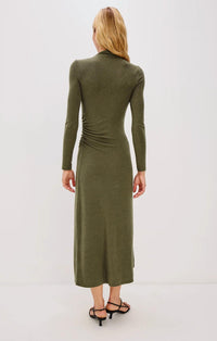 Rails Women's Margaret Midi Dress in heather olive - women's dress - detail view