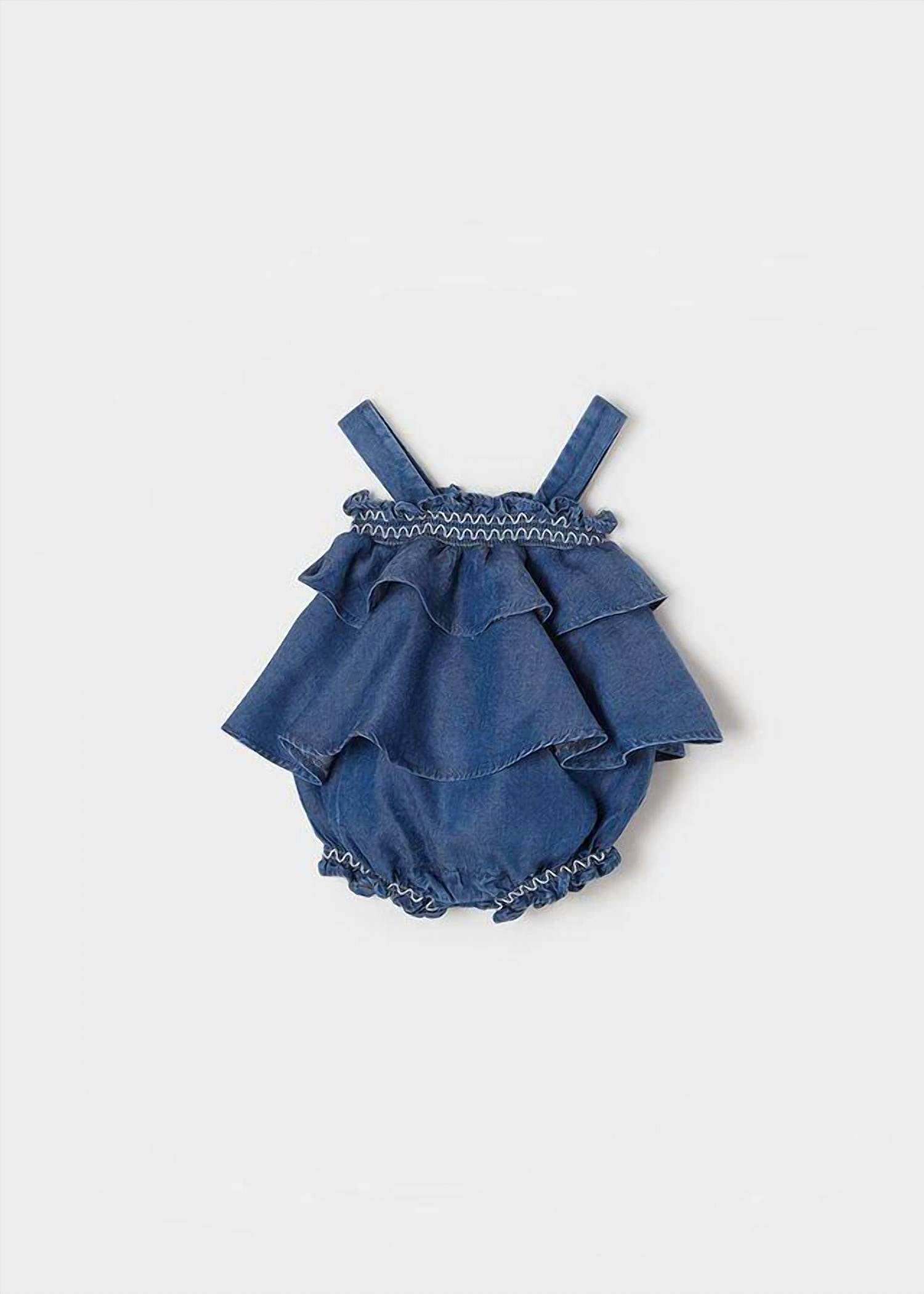Mayoral - Denim Ruffle Romper