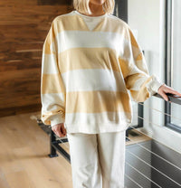 Free People - Classic Striped Oversized Crewneck Top