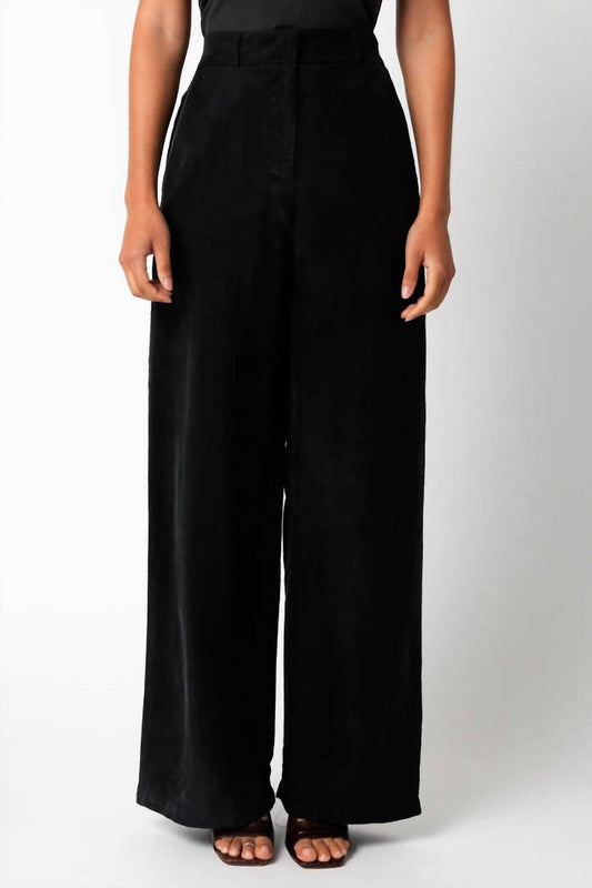 Olivaceous - Cupro Wide-leg Trousers