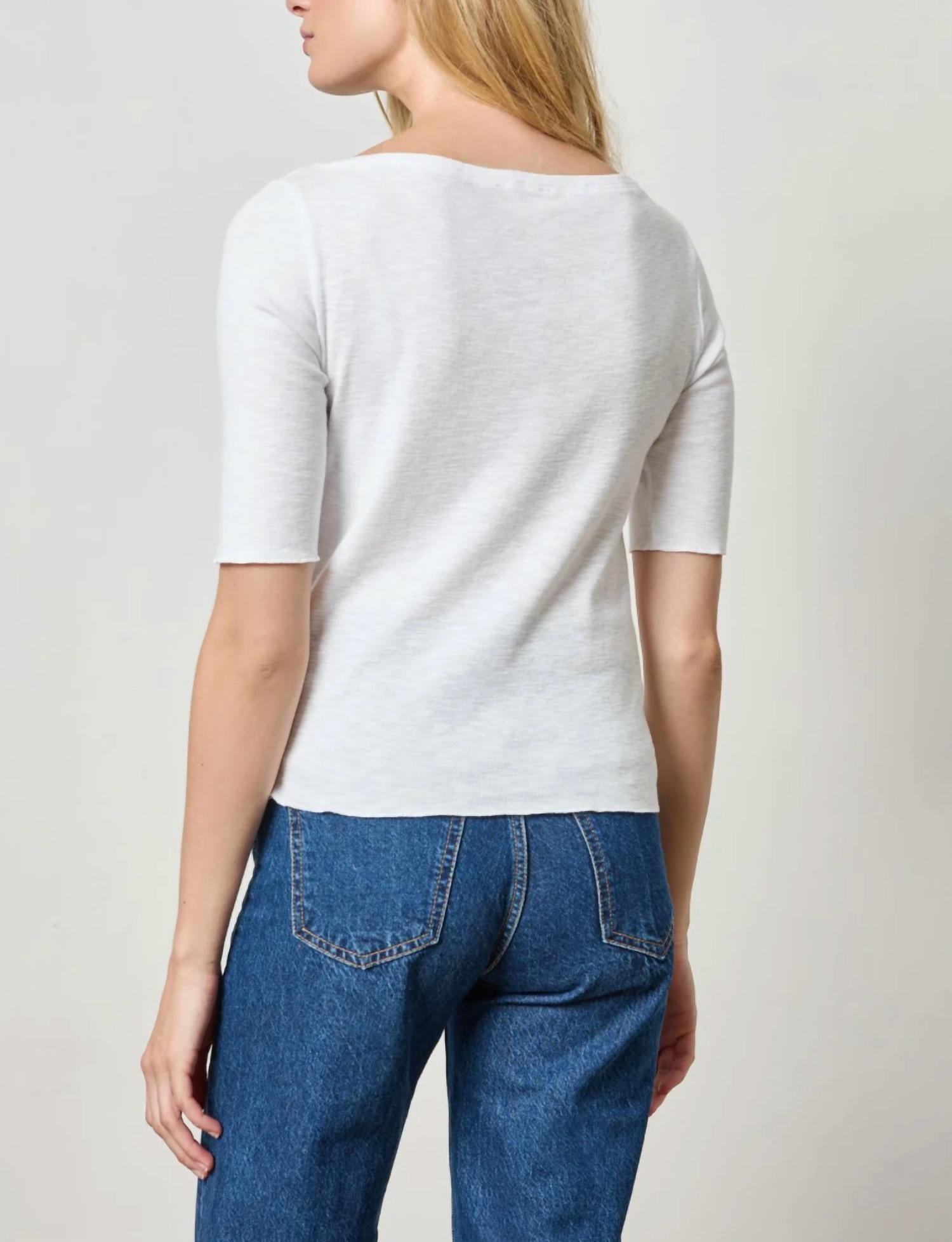 Lilla P - Elbow Sleeve Boatneck Top