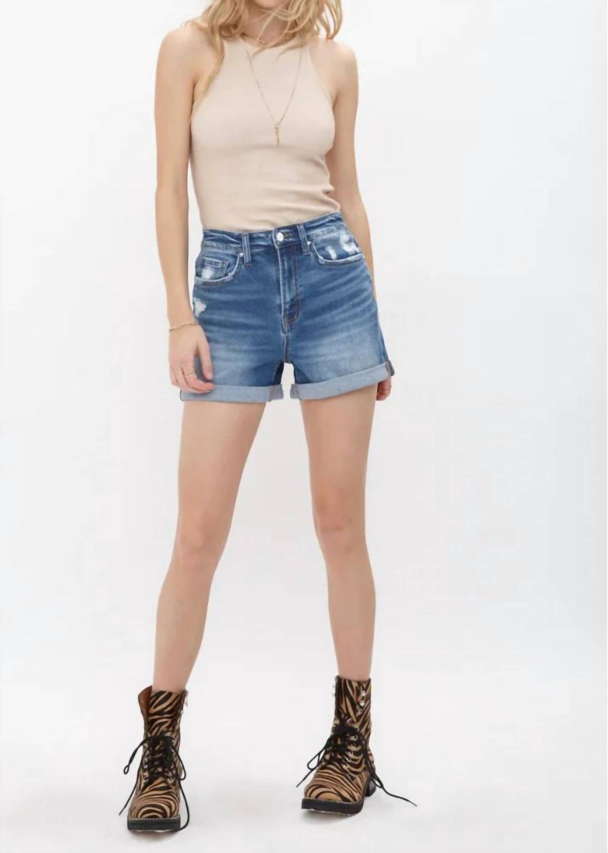 Mica Denim - Mimi High Rise Mom Jean Shorts