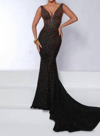 Johnathan Kayne Pops Under Light Gown in black neon - women's dress