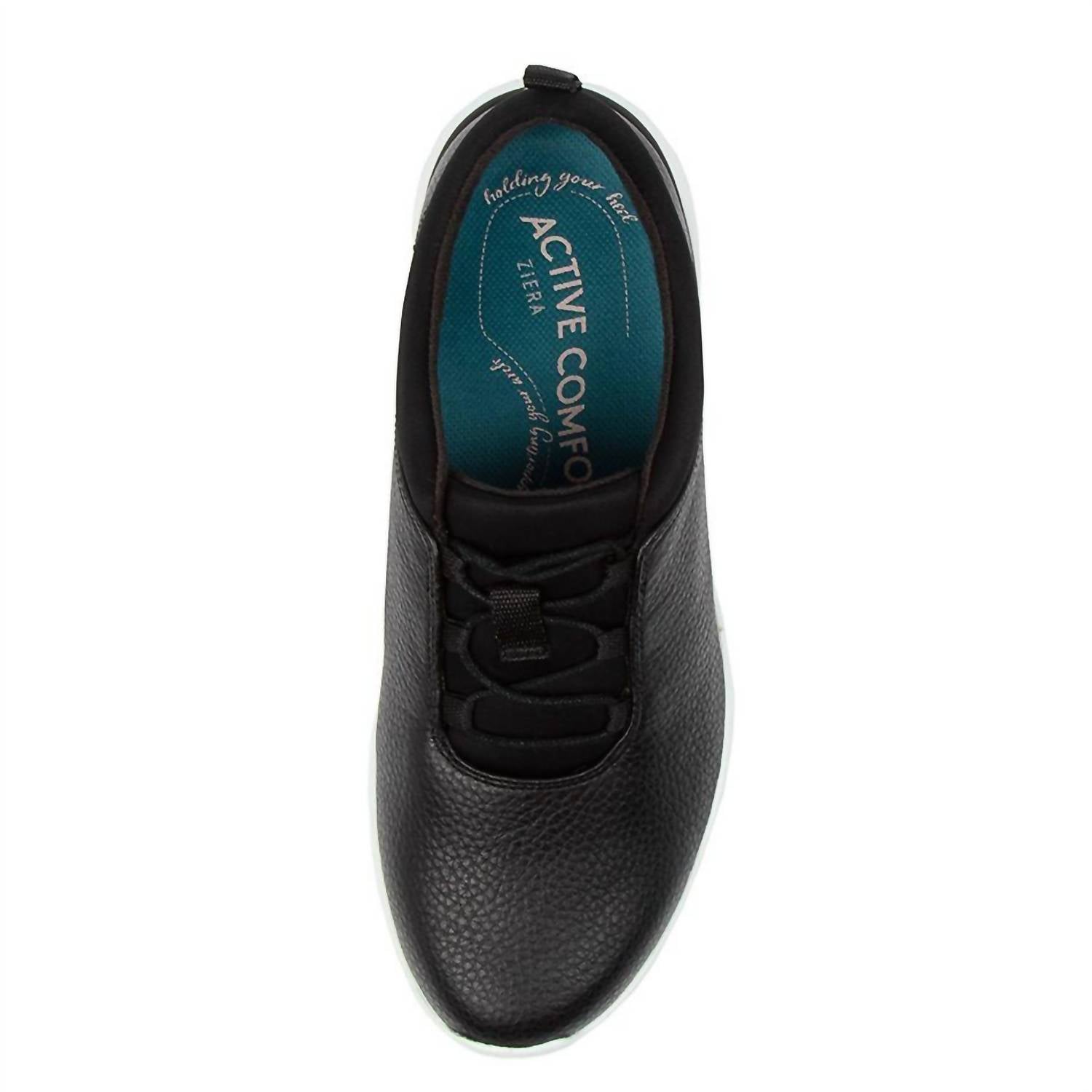 Ziera Women's Fox Lace-up Sneaker in black white sole leather - women's sneaker - view 4