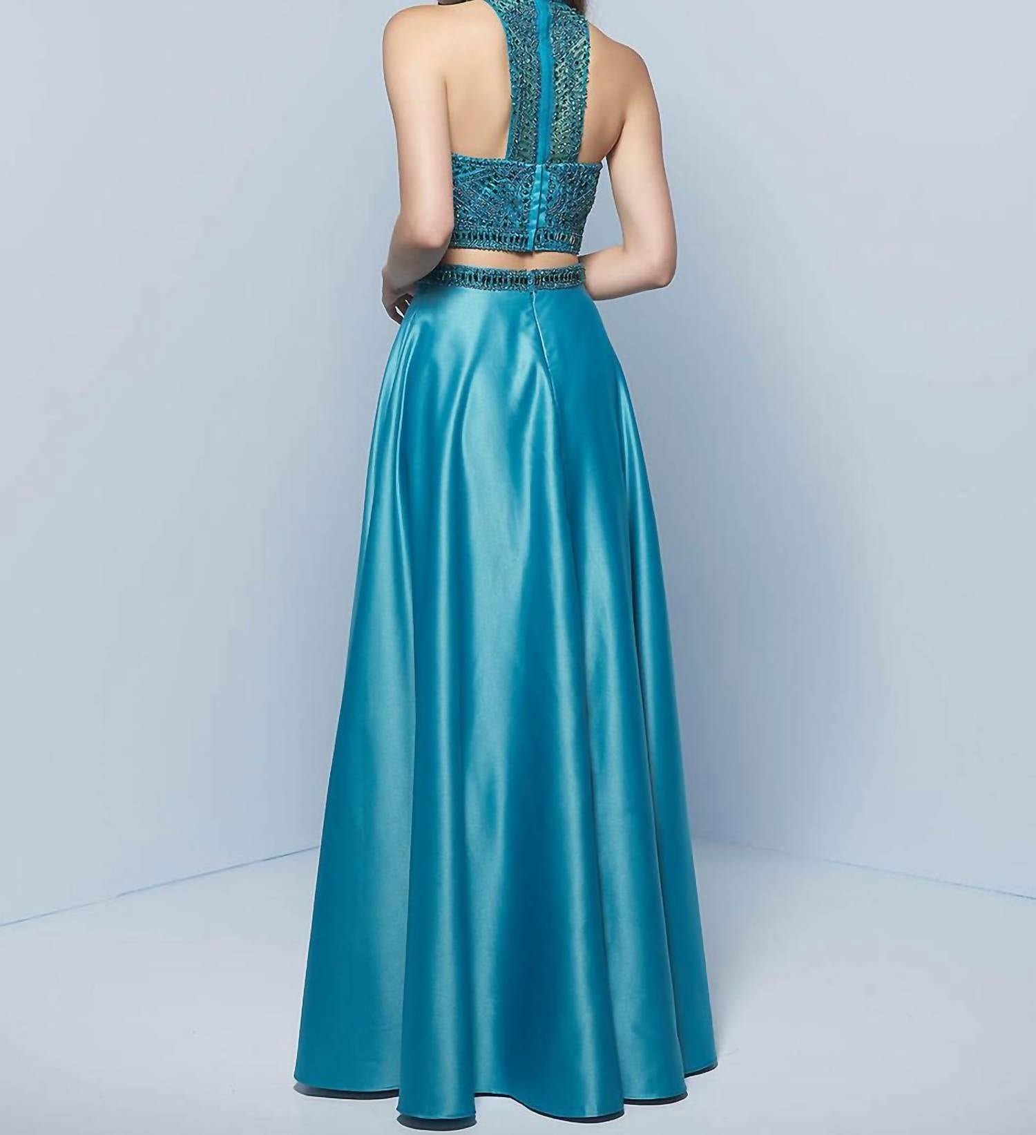Sherri Hill - Beaded Halter Two-piece Prom Gown