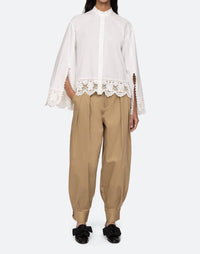 SEA Iyla Soutache Long Sleeve Blouse in white - women's shirt