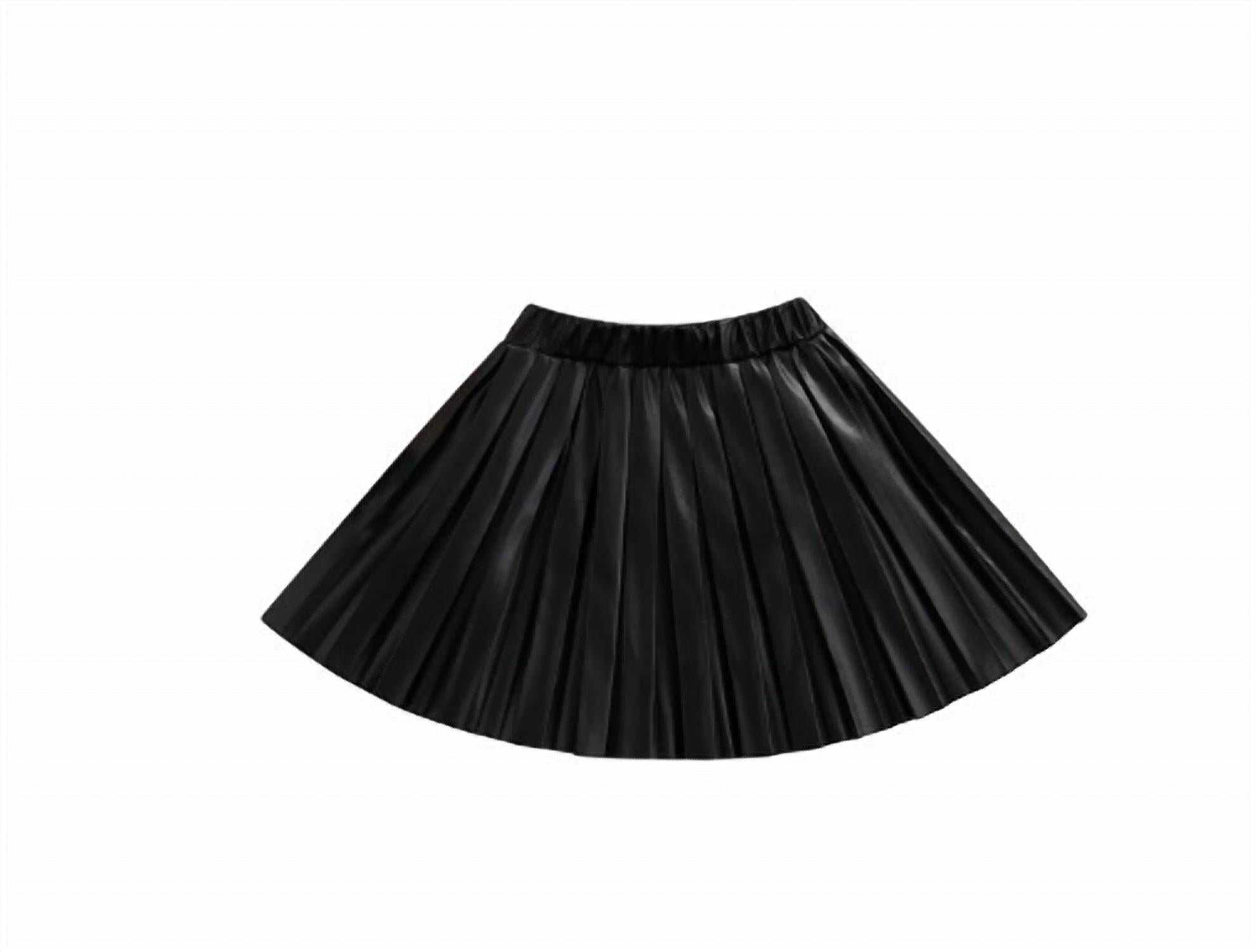 The New Class - Girl's Megan Faux Polyurethane Pleated Skirt