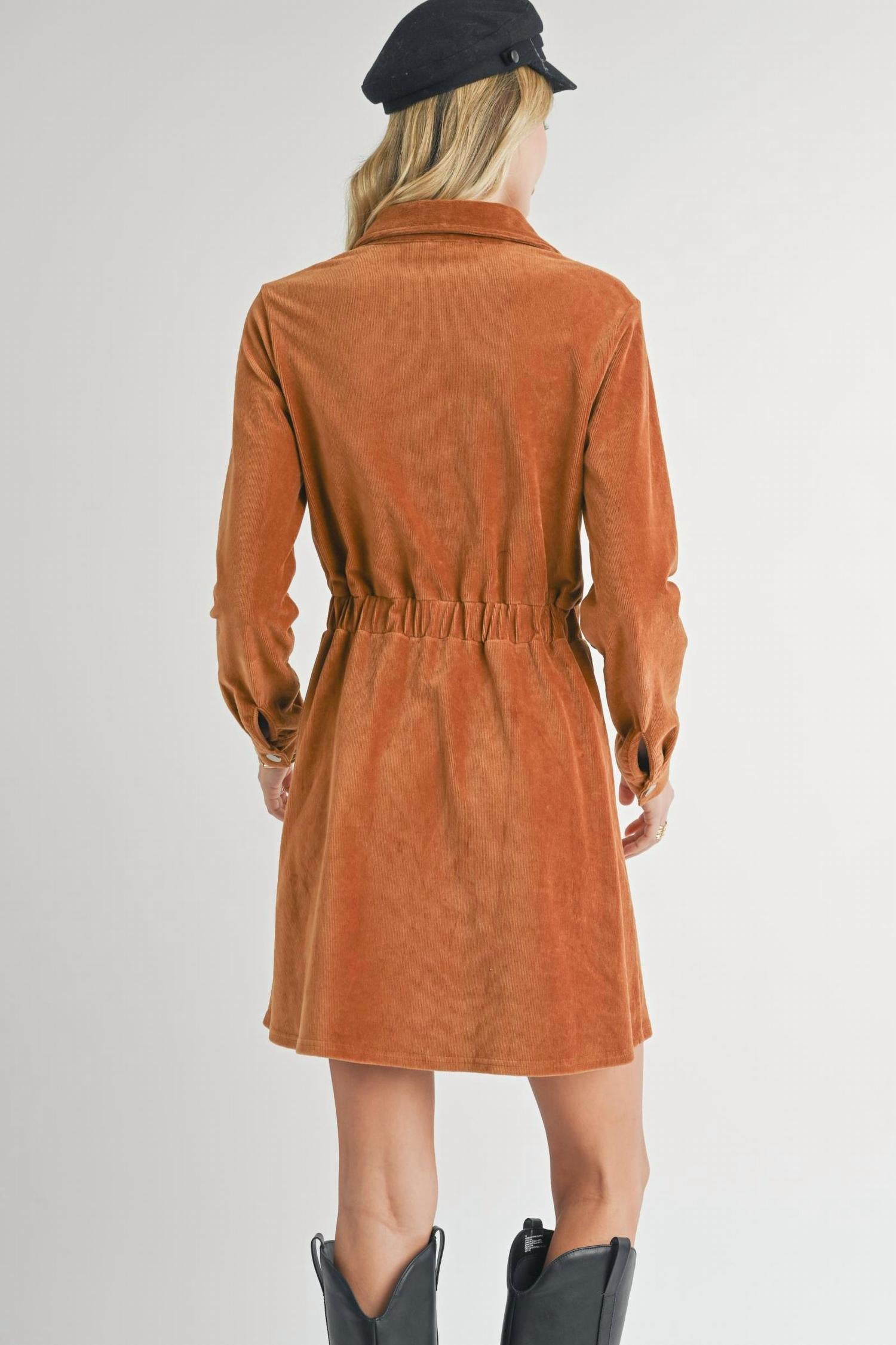 Sadie & Sage - Morrison Cord Shirt Mini Dress