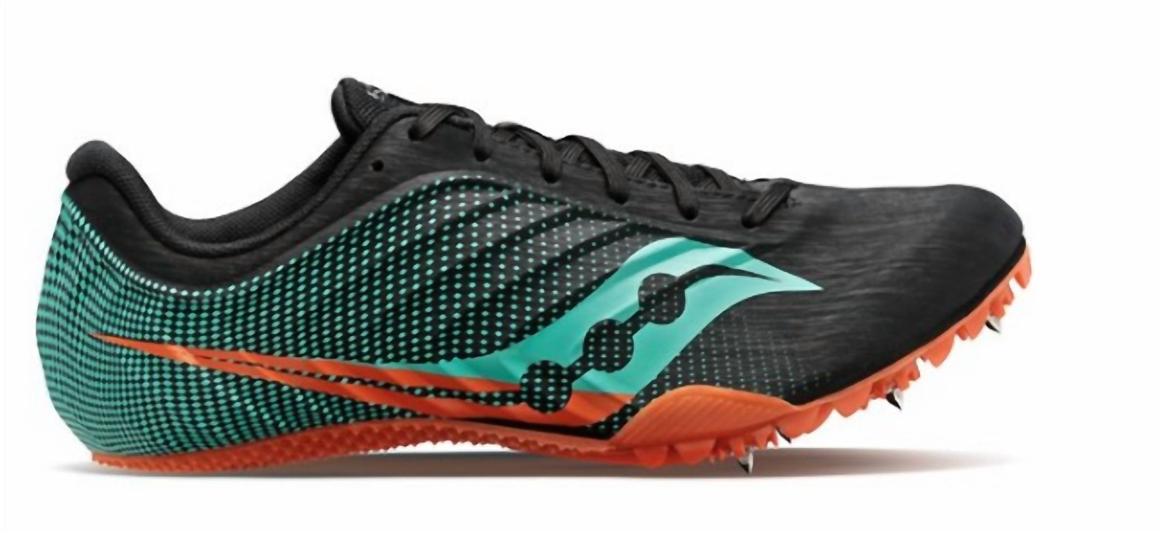 SAUCONY Women's Spitfire 5 Spike Shoes in black cool mint - women's shoe